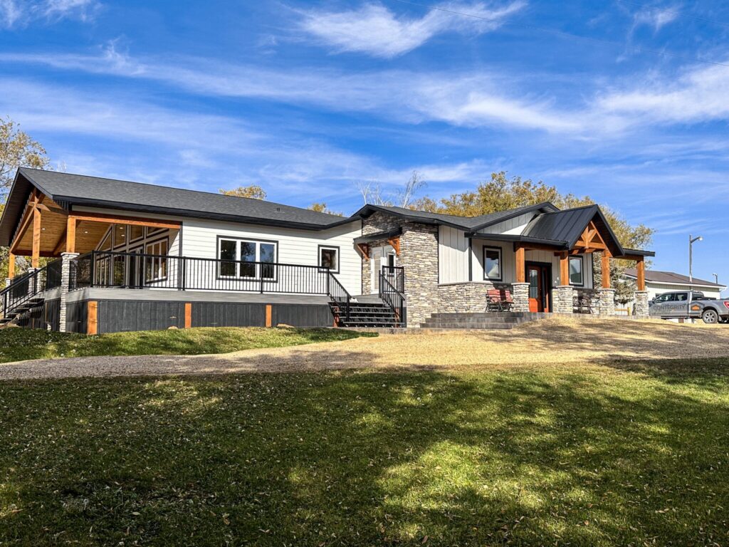 Custom-designed modern home exterior by home builders.