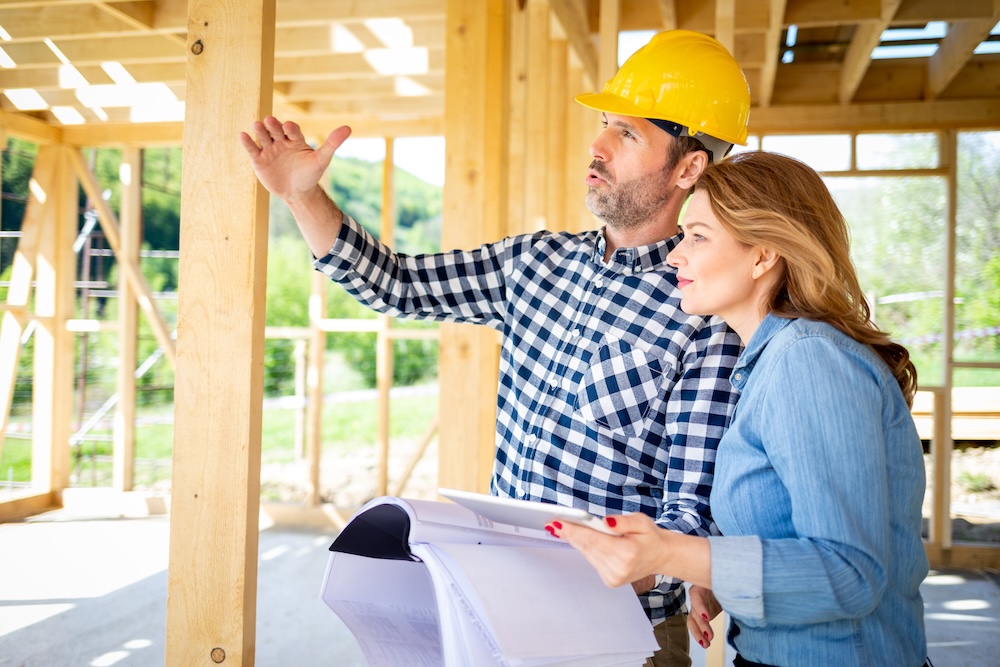 Custom home builders designing a modern residential home.